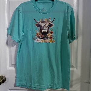 NWOT Handcrafted Highland Cow Shirt Small